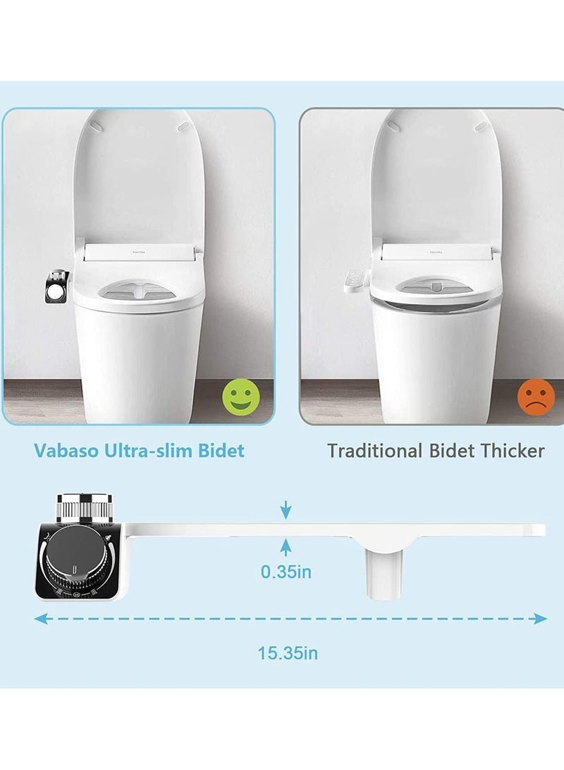 VUCATIN Self-Cleaning Non-Electric Dual Nozzle Bidet Attachment for Toilet Seat with Warm Water Jet Spray for Toilet Bathroom Bidet Toilet Sprayer Adjustable Water Pressure Rear and Feminine Wash - Image 5