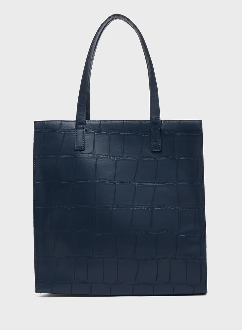 تيد بيكر Croc Effect Large Icon tote