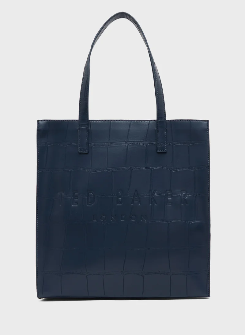 تيد بيكر Croc Effect Large Icon tote