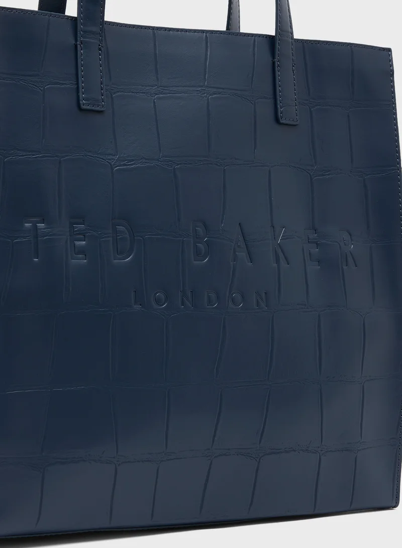 Ted Baker Croc Effect Large Icon tote