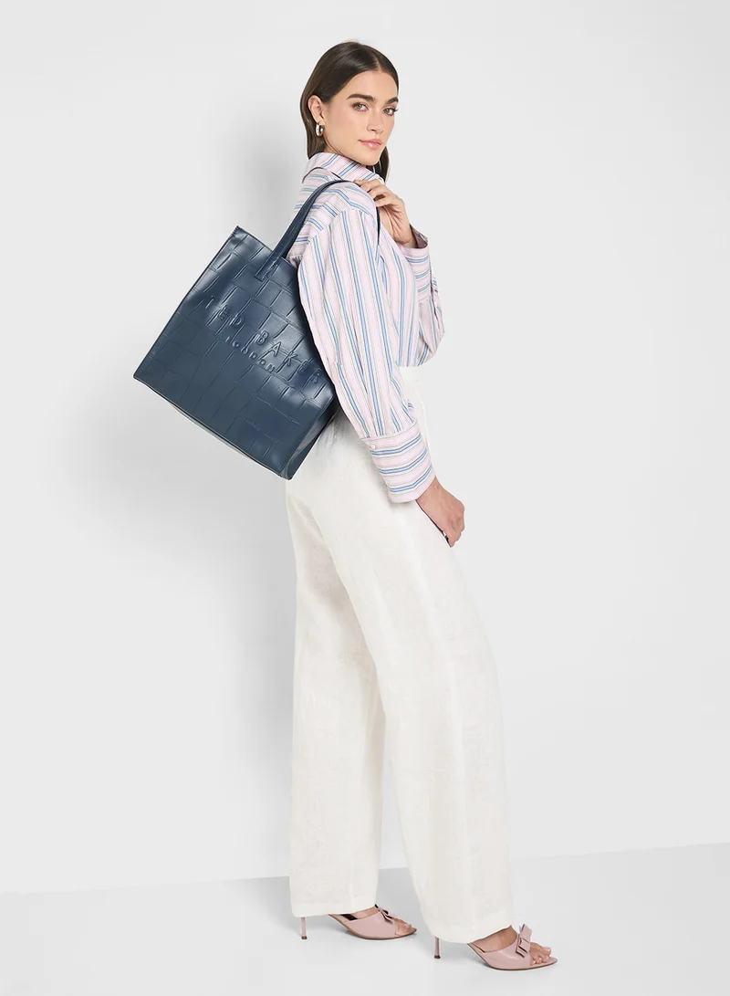Ted Baker Croc Effect Large Icon tote