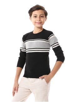 Andora Ribbed Hem Striped Slip On Pullover For Boys_Multicolour  - Image 2