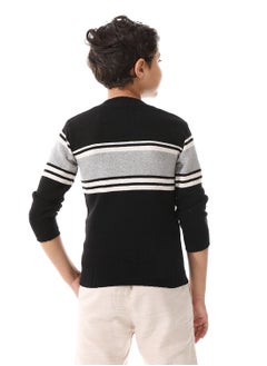 Andora Ribbed Hem Striped Slip On Pullover For Boys_Multicolour  - Image 3