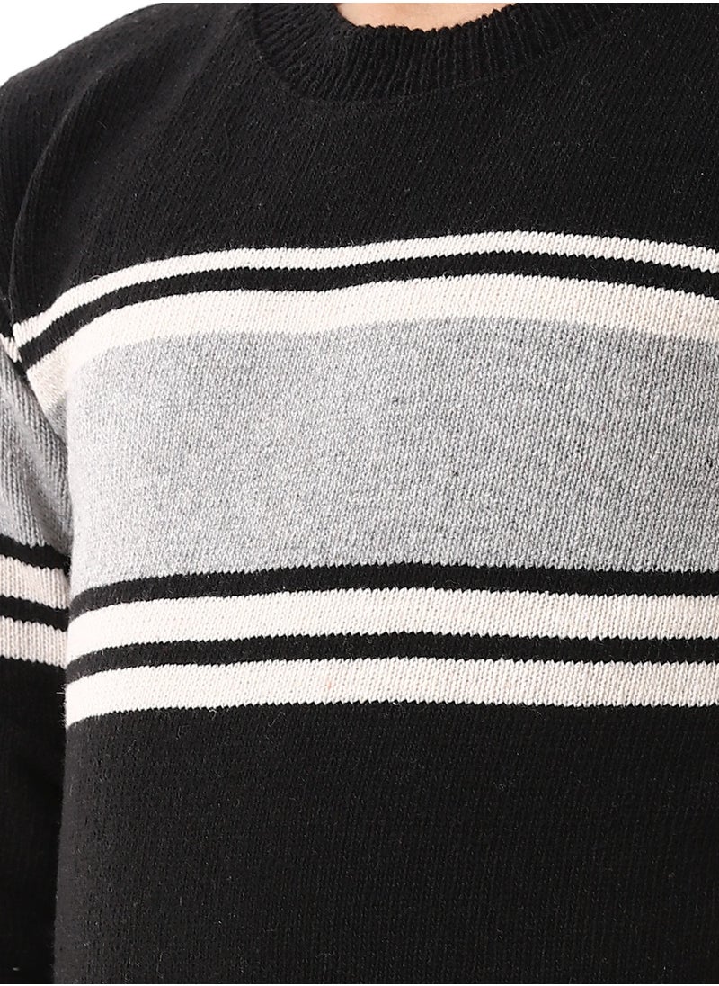 Andora Ribbed Hem Striped Slip On Pullover For Boys_Multicolour  - Image 5