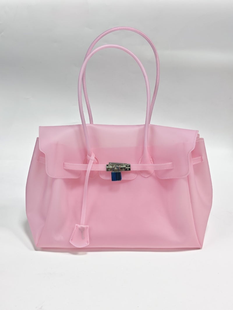 New Jelly TPU Clear Jelly Bag with Polka Dot Macaron Design - Shoulder Bag for Everyday  Use
