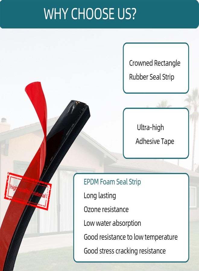Tintvent Rectangle Foam Rubber Seal, Self-Adhesive EPDM Foam Rubber Weather Stripping for Boat, Auto, RV, Marine, Garage Doors/Window and More, W:0.5"; H:0.25"; L:26Feet - Image 3