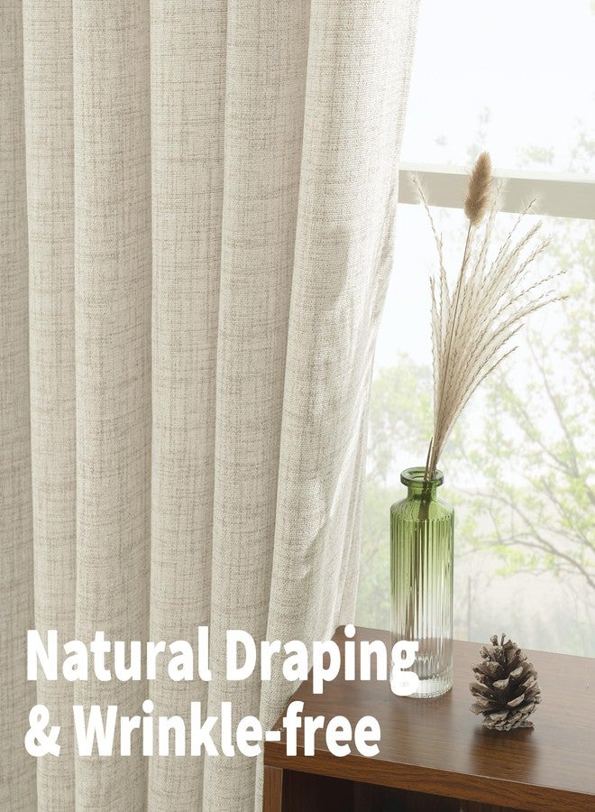 YoungsTex Short Linen Curtains 40 Inches Long for Kitchen Window Over Sink, Cream Semi Sheer Drapes Light Filtering with Bronze Grommet for Cafe Bathroom Small Window, 42 x 40 Inch, 2 Panels - Image 5