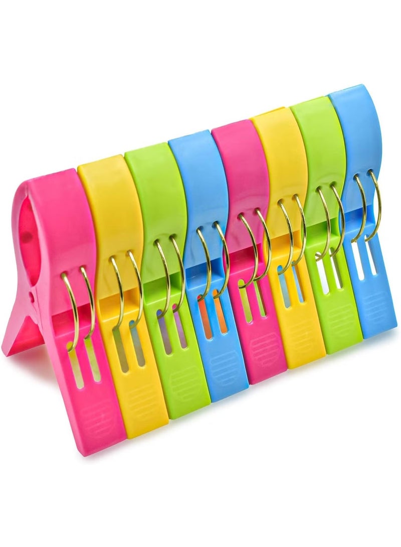 Lynacz Original Beach Towel Clips, Plastic Clothes Pegs, Chair Clips Towel Holder Hanging Clip Clamps for Beach Chair, Blankets, Pool Loungers and Cruise, 8 Packs - Image 1