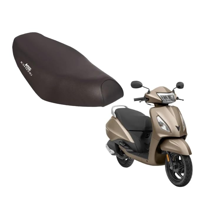 KSHEERI Jupiter Old 110 Scooty Seat Cover Protect from Rust and Dust, PU Leather Waterproof Durable Seat Cover (Black) - Image 1