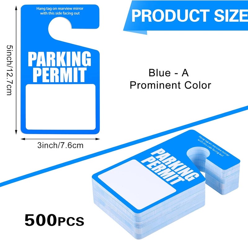 Vicenpal 500 Pcs Blue Parking Permit Hang Tags - Temporary Parking Passes for Vehicle Management - Image 4