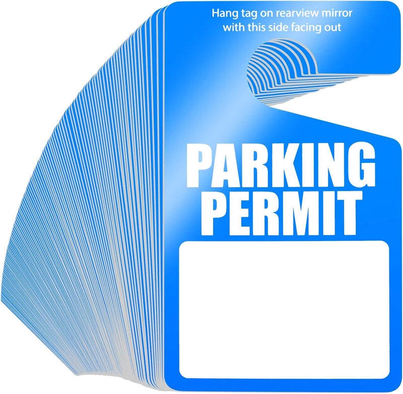 Vicenpal 500 Pcs Blue Parking Permit Hang Tags - Temporary Parking Passes for Vehicle Management - Image 1