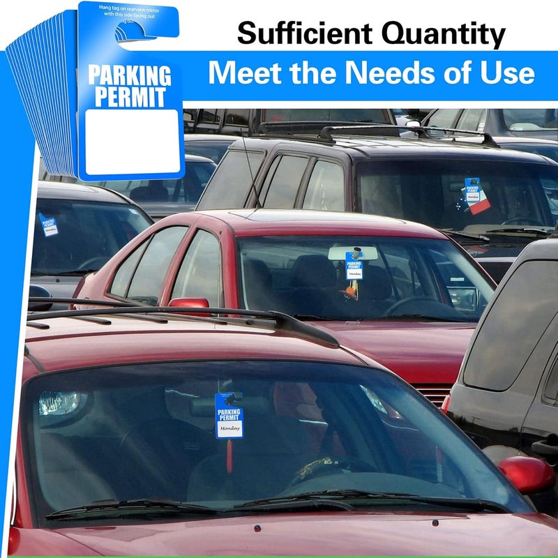 Vicenpal 500 Pcs Blue Parking Permit Hang Tags - Temporary Parking Passes for Vehicle Management - Image 2