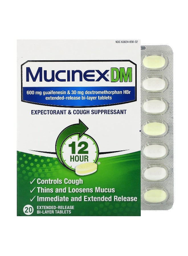 MUCINEX Mucinex, Mucinex DM, 20 Extended-Release Bi-Layer Tablets - Image 1