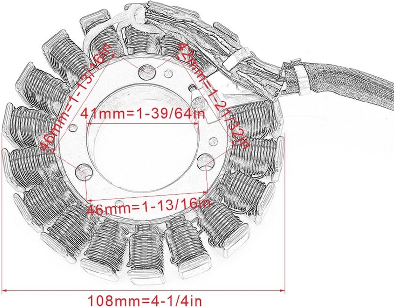 QASULER Motorcycle Magneto Generator Stator Coil - Image 2