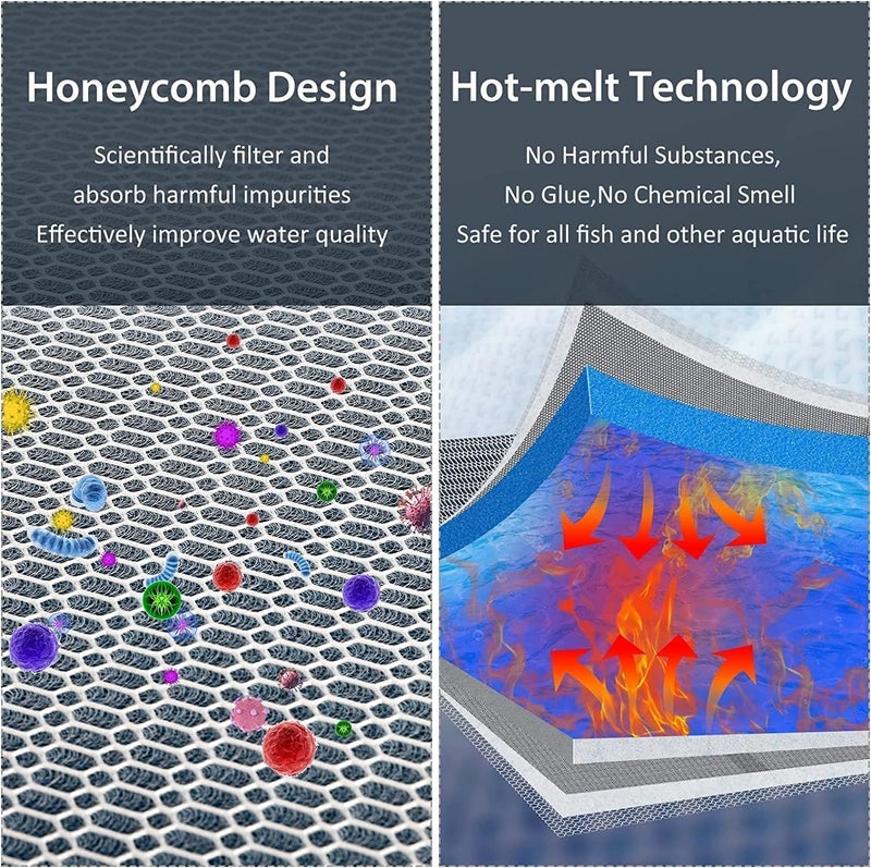 VAYINATO ® 8D (25 * 10cm) 2 Pcs Upgraded Multi Layer Reusable Aquarium and Koi Pond Filter Media Sponge for Cyrstal Clear Water Washable | Long Lasting by Petzlifeworld - Image 5