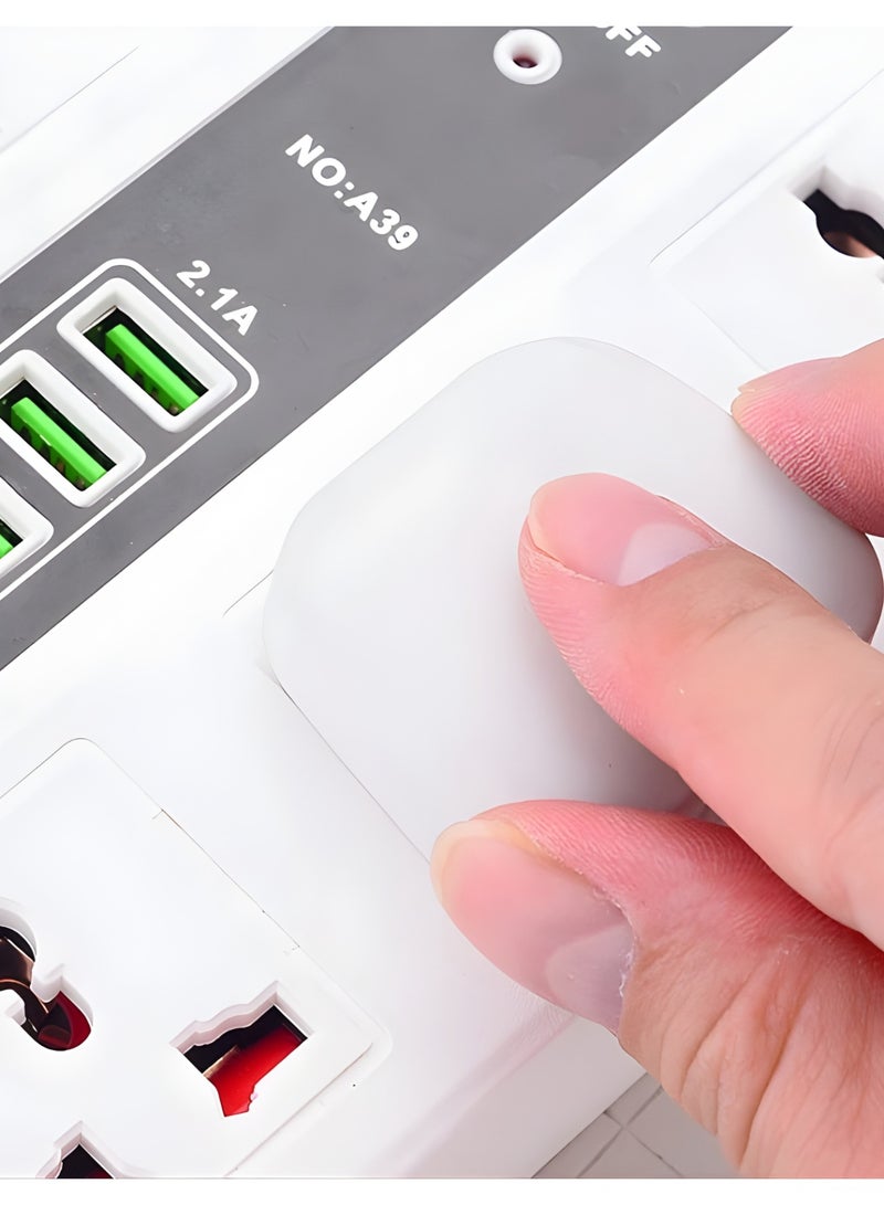 PowerMax Power Strip Extension Socket with 6 Universal Outlets & 6 USB Ports (5 USB-A + 1 PD Type-C), Smart Fast Charging Multi Plug Extension, 2500W, UK 3-Pin Plug, Child Safety Protection, Flame Retardant Material – Ideal for Home & Office - Image 3