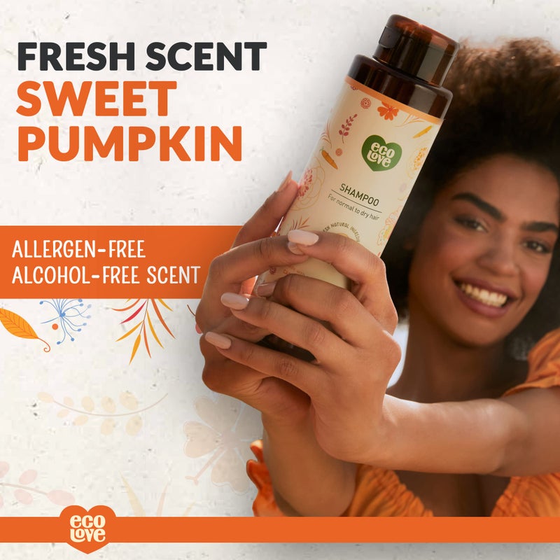 ecoLove - Natural Shampoo, Sodium lauryl sulfate Free, Vegan & Cruelty Free, Natural Dry Shampoo for Women, Organic Carrot and Pumpkin, No SLS or Parabens, 17.6 oz - Image 4