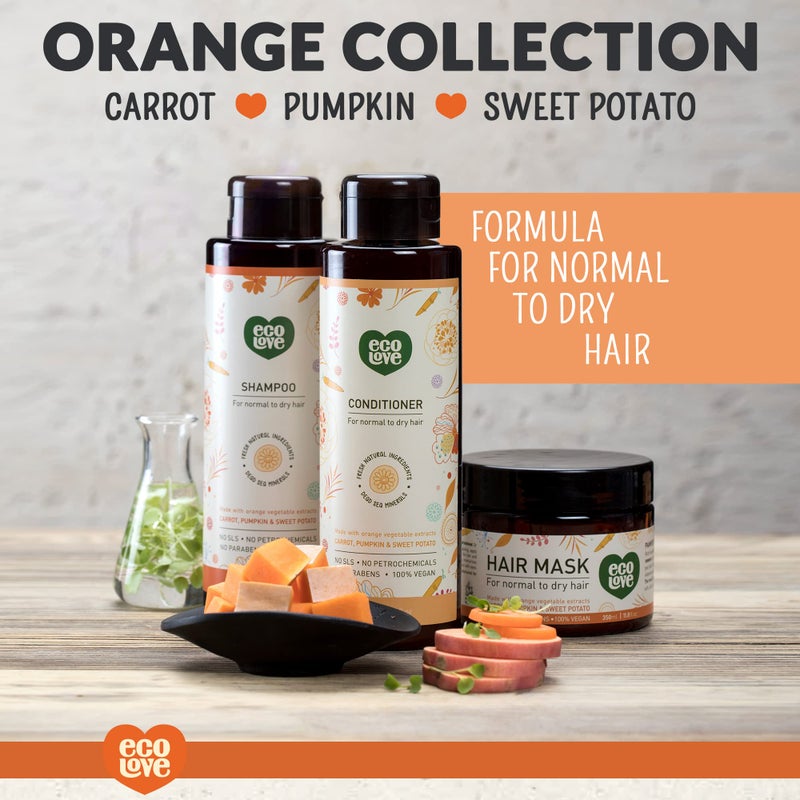 ecoLove - Natural Shampoo, Sodium lauryl sulfate Free, Vegan & Cruelty Free, Natural Dry Shampoo for Women, Organic Carrot and Pumpkin, No SLS or Parabens, 17.6 oz - Image 5