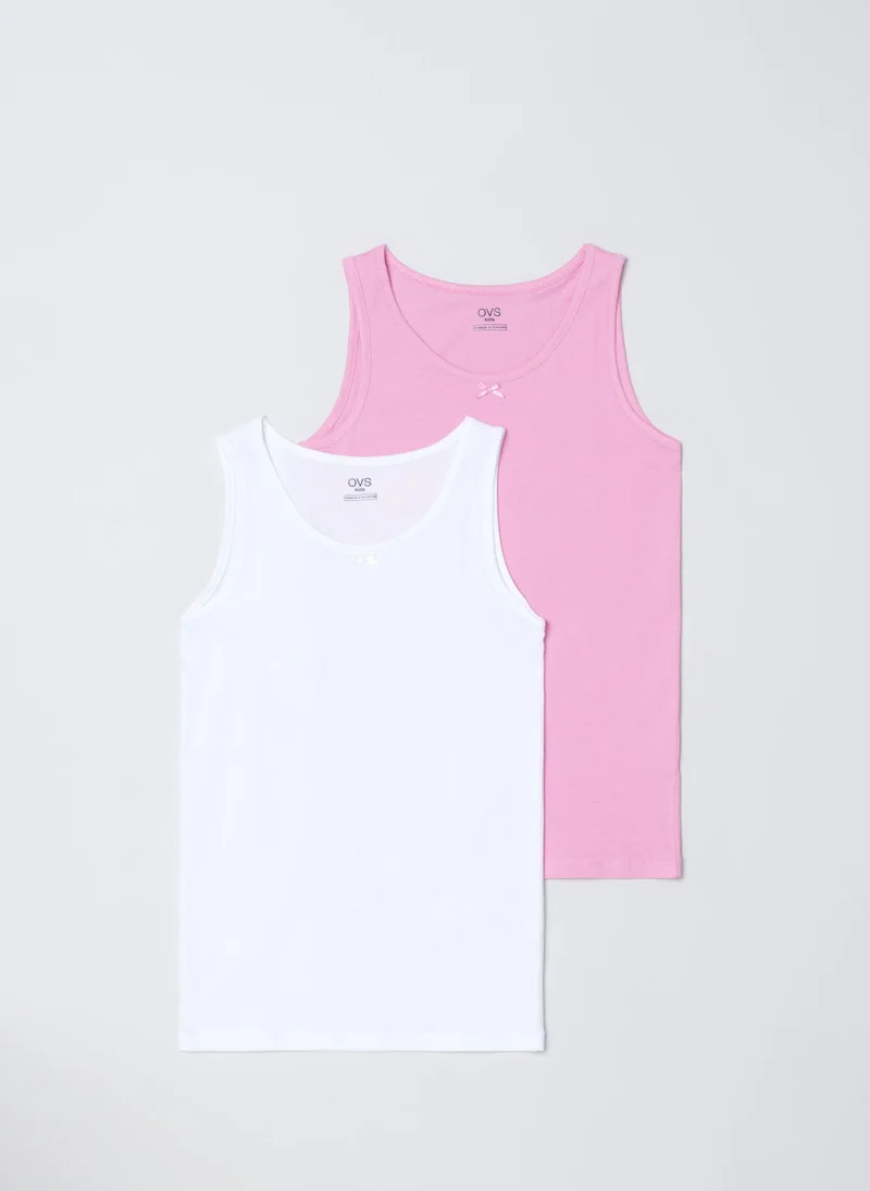 او في اس OVS Girls 2-Pack Singlets - Pink