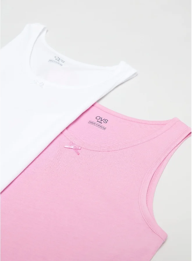 او في اس OVS Girls 2-Pack Singlets - Pink