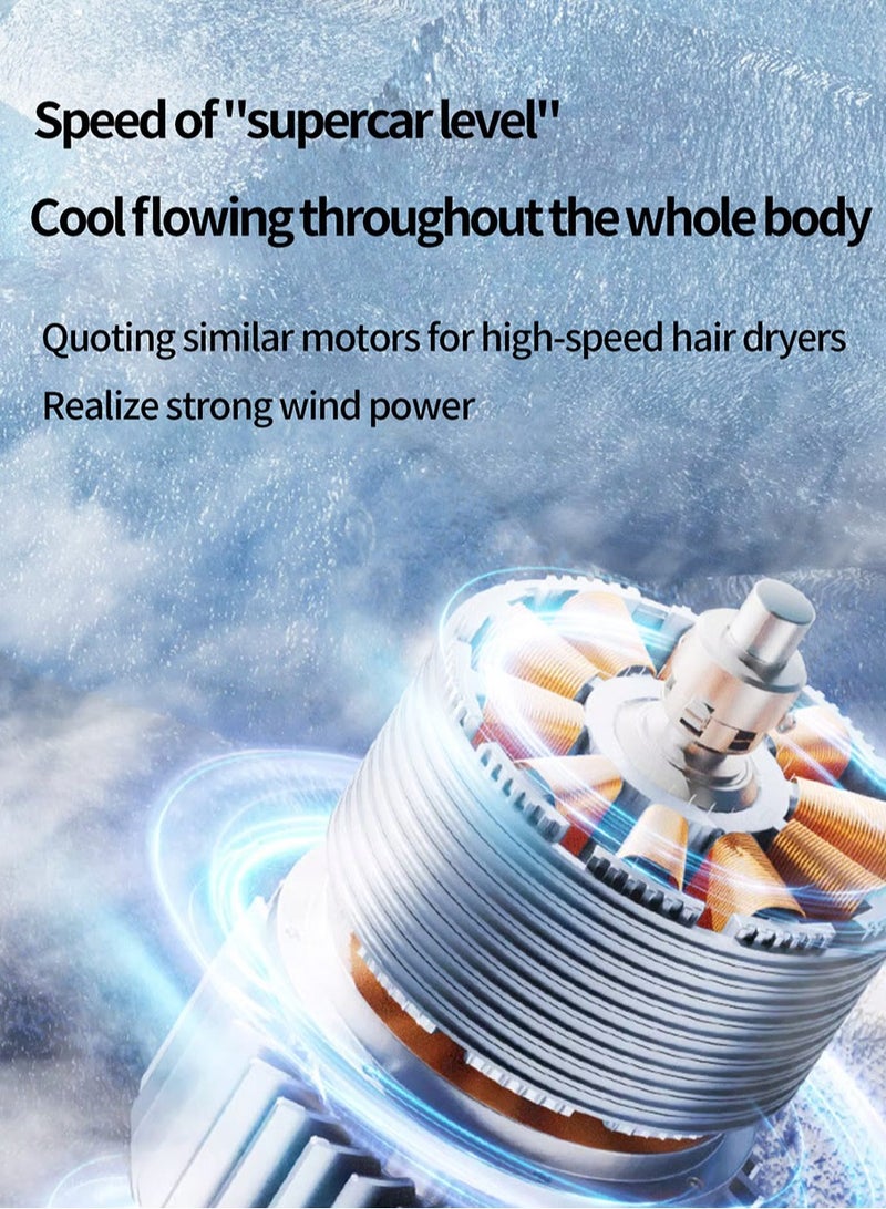 لوتيك مروحة صغيرة محمولة باليد من أشباه الموصلات Ice Sense، مروحة صغيرة محمولة تدوم طويلاً 4000 مللي أمبير في الساعة 100 سرعة متغيرة بدون خطوات، تبريد سريع قوي وفعال للرياح، قابلة للطي مع حبل تبريد ضاغط تبريد مروحة صغيرة من النوع C سريعة الشحن في المنزل والمكتب في الهواء الطلق أداة تبريد سحرية - Image 5