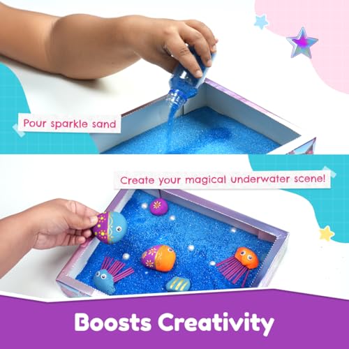 Bloomingo Magical Underwater Kingdom - Engaging Painting Craft Gift for Boys & Girls Age 4+ | Create Beautiful Ocean-Themed Rock and Shell Paintings | Encourages Focus, Patience & Creative Play - Image 2