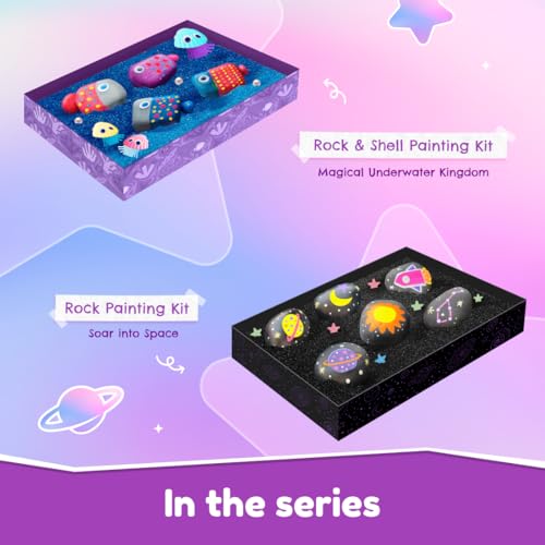 Bloomingo Magical Underwater Kingdom - Engaging Painting Craft Gift for Boys & Girls Age 4+ | Create Beautiful Ocean-Themed Rock and Shell Paintings | Encourages Focus, Patience & Creative Play - Image 3