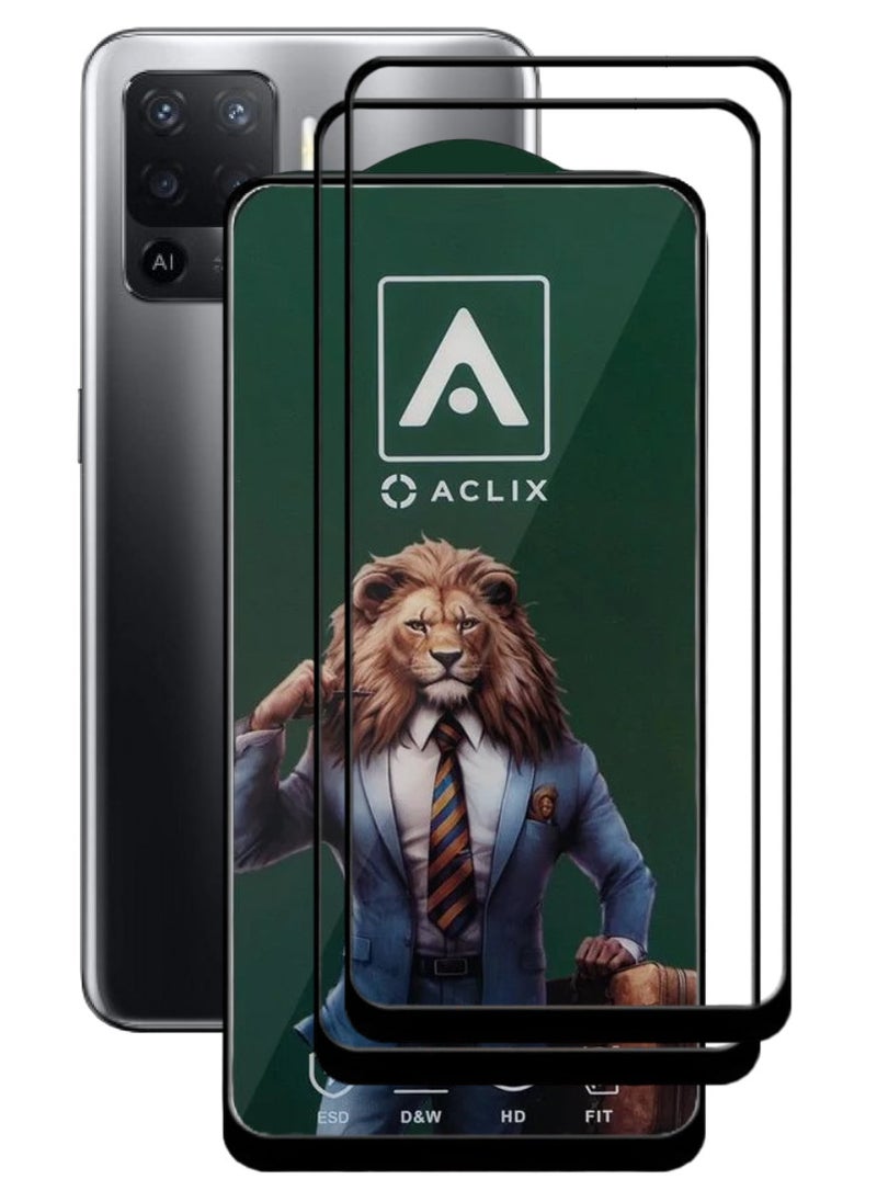 ACLIX 2 Pieces Antistatic ESD Dustproof Premium Quality High Definition Tempered Glass Screen Protector Designed For Oppo A94 - Image 1