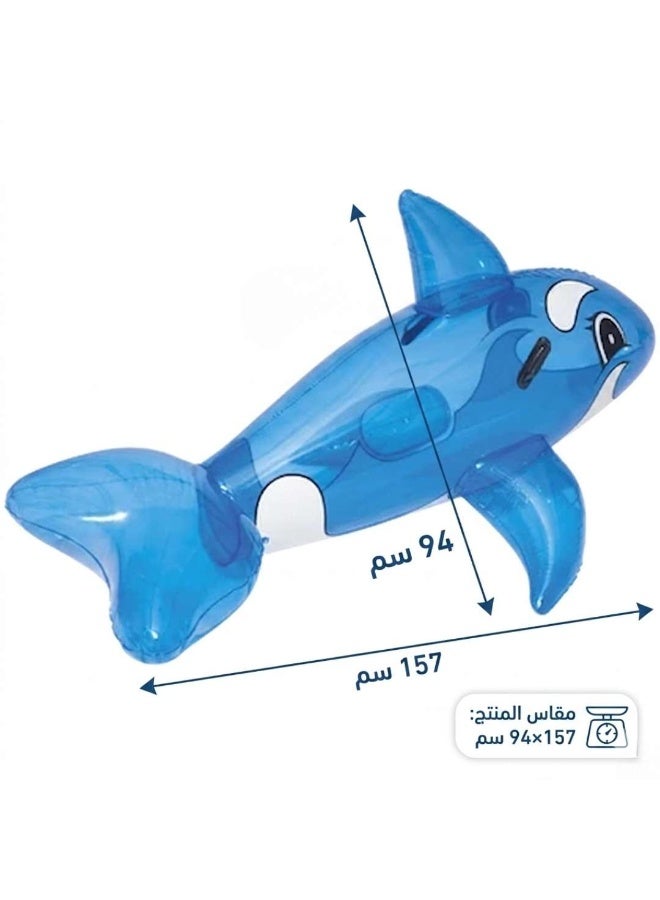 Bestway Transparent Whale Ride-On Float for Kids 157 × 94 cm - Image 1