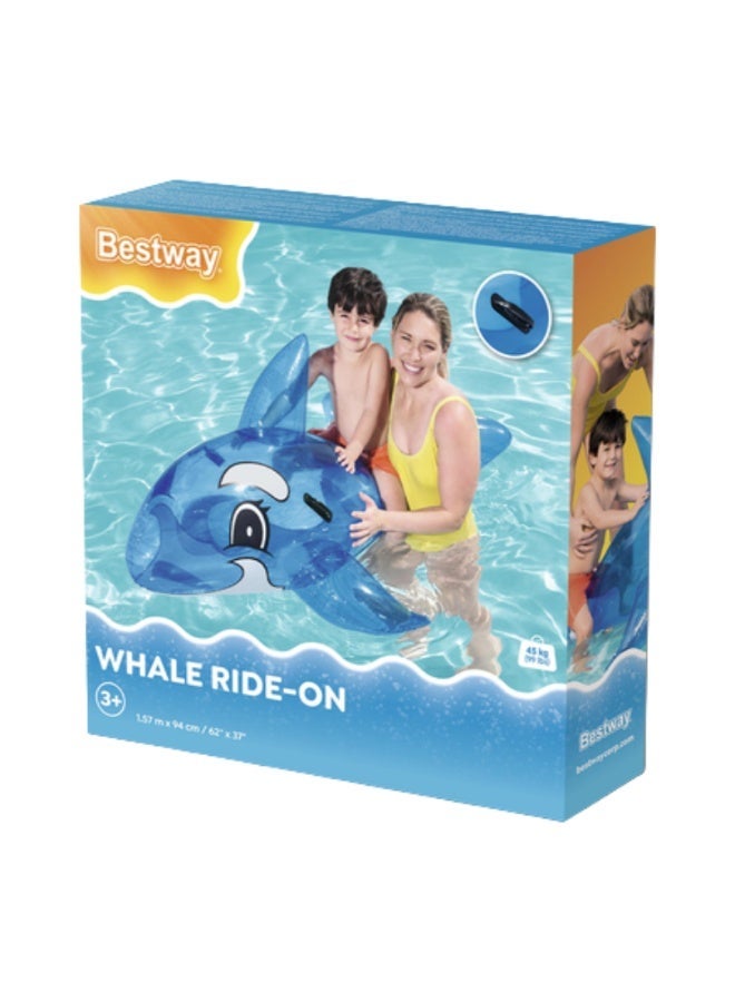 Bestway Transparent Whale Ride-On Float for Kids 157 × 94 cm - Image 5