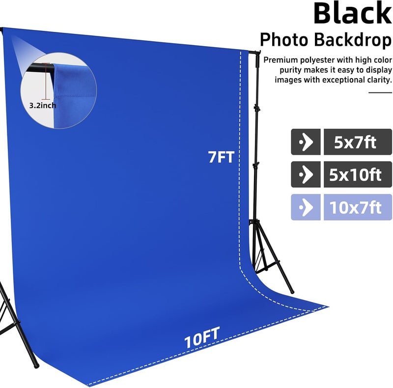 CIPAZEE Royal Blue Backdrop,10x7FT Royal Blue Photo Backdrop for Photography Background Backdrops Curtain for Portraits Studio Photoshoot Halloween Party Screen Video Recording - Image 4