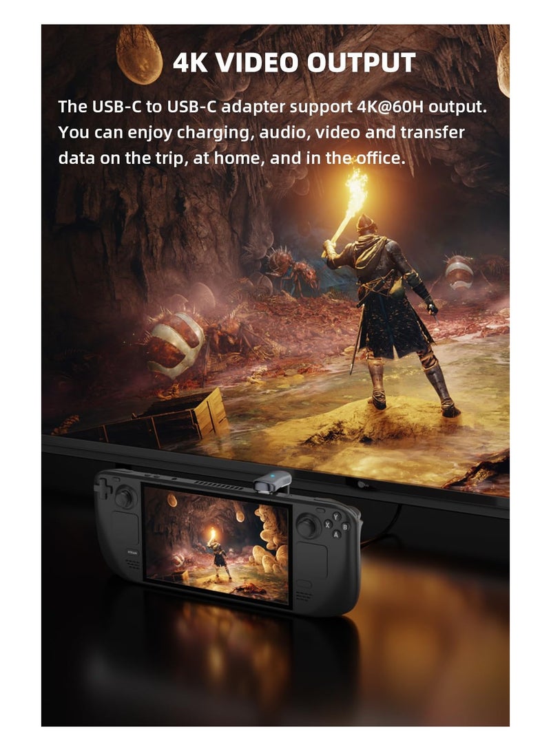 SYOSI 2 Pcs 180° USB C Adapter, 180 Degree Angle USB-C Male to USB-C Female 20Gbps PD 140W Adapter for Steam Deck,Switch,Laptop,Tablet,Phone and More Type C Devices - Image 4