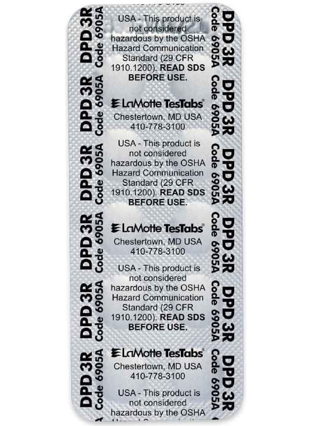 LaMotte Dpd3 Test Tablet 5 Foil (50 Measurements for Test Kits) - Total Chlorine Chlorine Measurement Tablet (Visual)  - Image 1