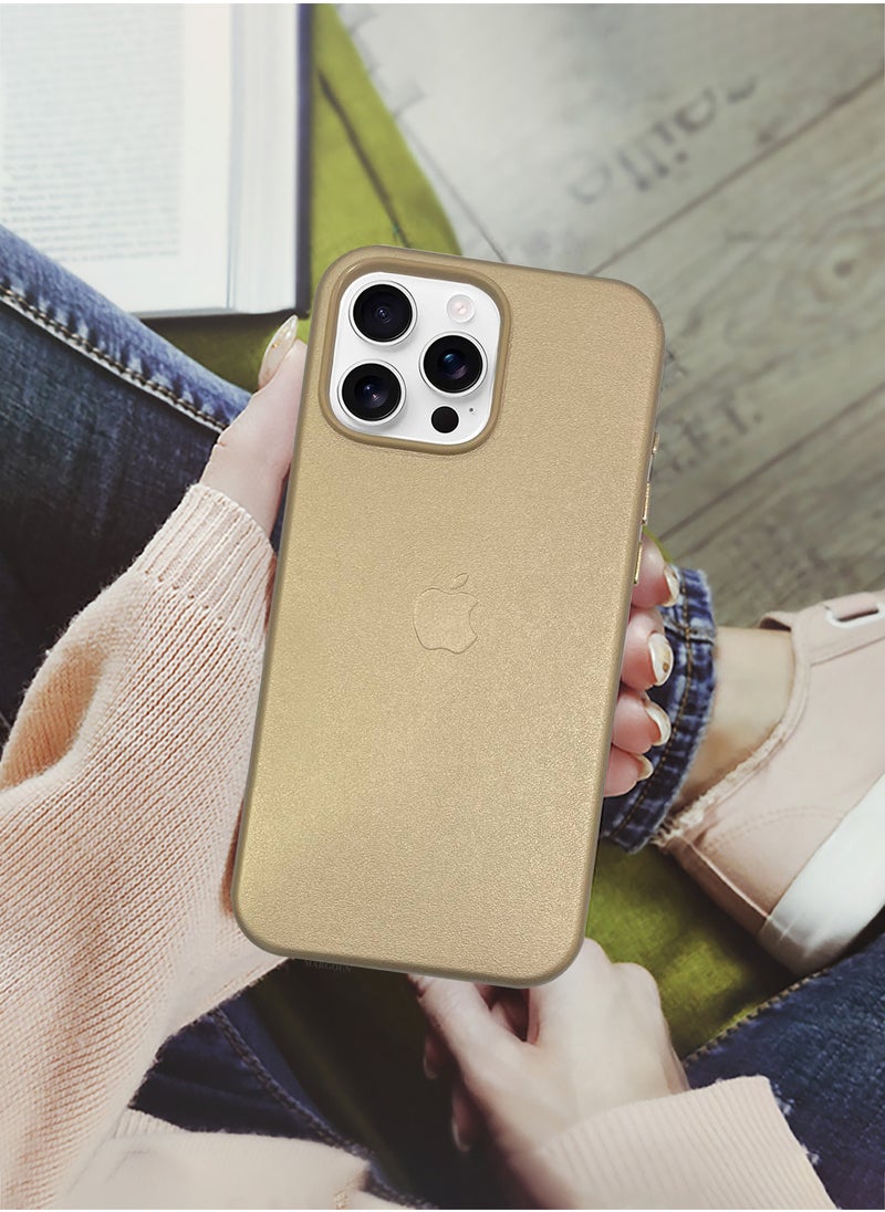 CATANES - (for Apple iPhone 16 Pro Max) 3Packs, Leather Case Compatible with Magsafe Anti-Scratch Leather Case Shockproof Drop Proof Protective Slim Case with 3D Screen Protector - Gold - Image 1