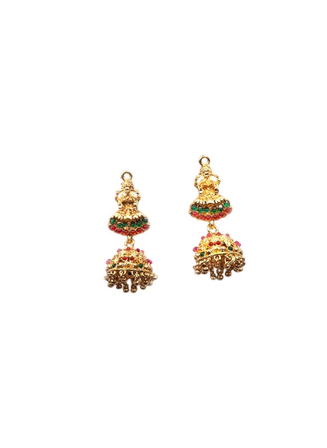StileAdda Gold Plated Stone Studded Lakshmi Goddess Jewellery Set - Image 4