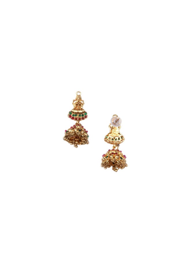 StileAdda Gold Plated Stone Studded Lakshmi Goddess Jewellery Set - Image 5