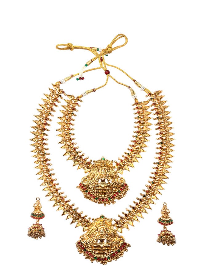 StileAdda Gold Plated Stone Studded Lakshmi Goddess Jewellery Set - Image 2