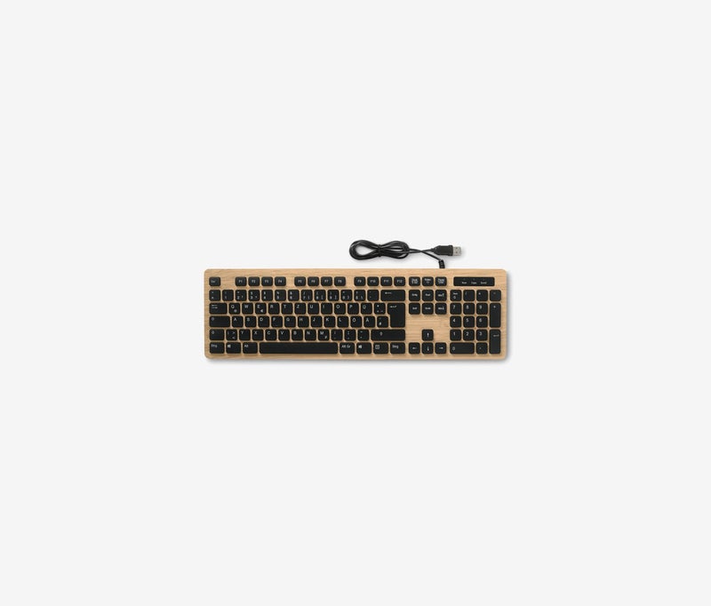 Tchibo Keyboard in Wood Look, Black and Khaki - Image 3