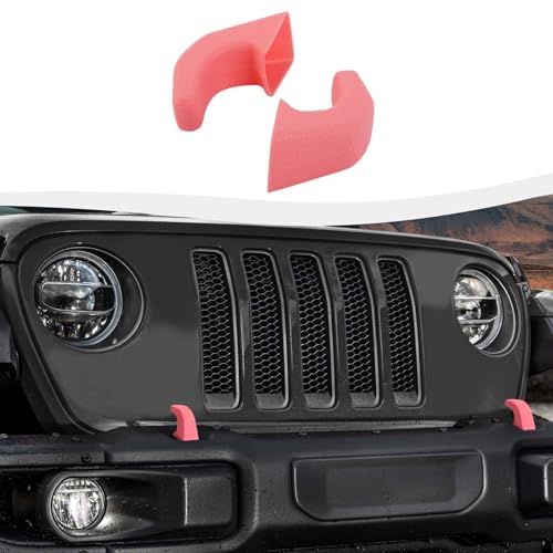 SQQP أغطية خطاف السحب SQQP 2 قطعة متوافقة مع جيب رانجلر JK JKU من 2007-2018 / لجيب JL JLU من 2018-2025 وجيب غلادياتور JT ملحقات خارجية (وردي) - Image 1