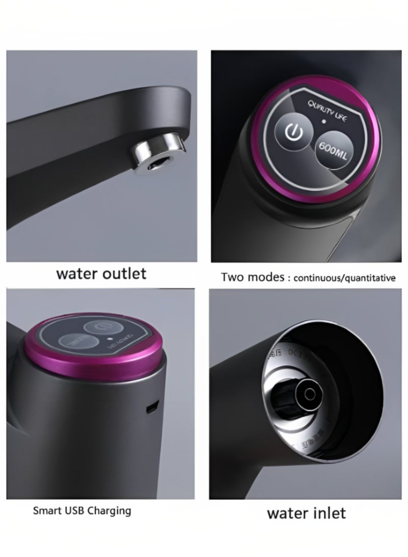 تنم مضخة مياه كهربائية قابلة لإعادة الشحن لعبوات المياه سعة 5 جالون – تشغيل بلمسة واحدة - Image 5