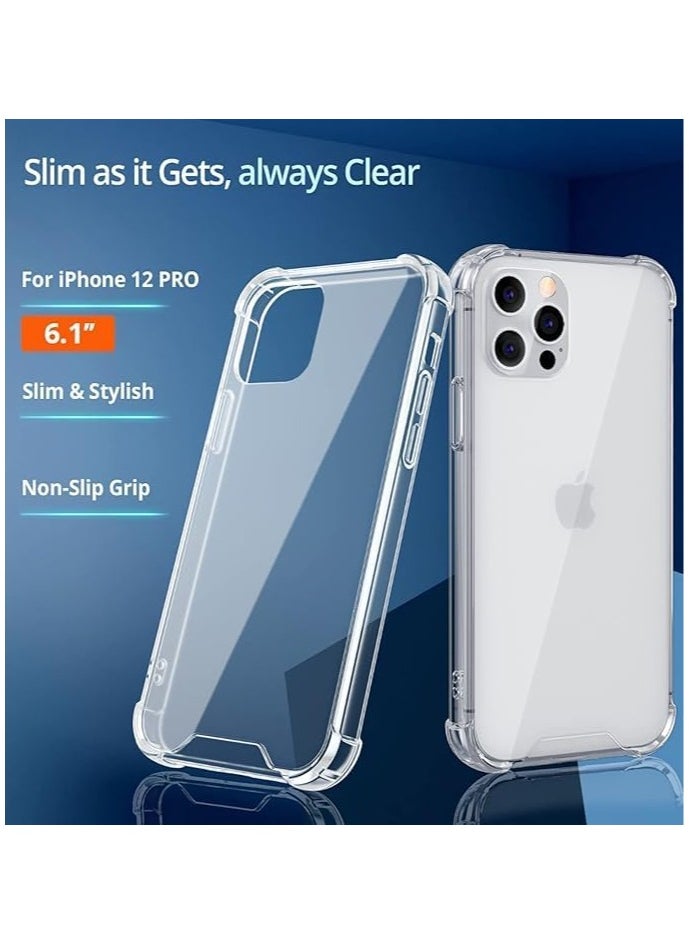 Generic - Clear Case, for iPhone 12 and iPhone 12 Pro Anti-Yellow Slim Protective Case, Shock-Absorbing Case,Transparent TPU - Image 1