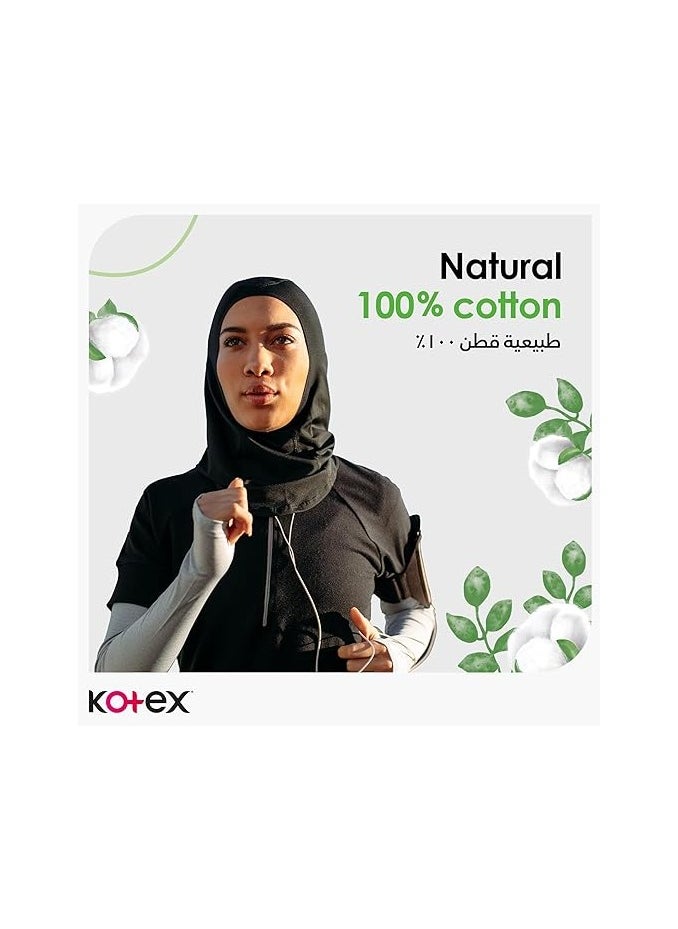 Kotex - Natural Panty Liners, 100% Cotton, Normal Size, 30 Daily Panty Liners - Image 1