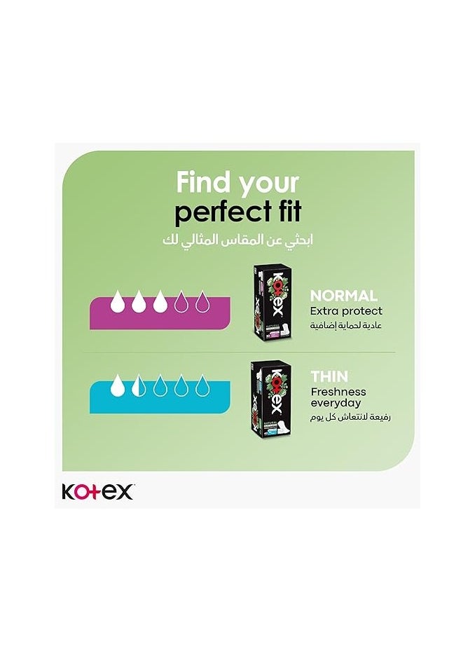 Kotex - Natural Panty Liners, 100% Cotton, Normal Size, 30 Daily Panty Liners - Image 1