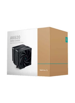 DEEPCOOL DeepCool AK620 ZERO Dark All Black Edition CPU Cooler 500-1850 RPM Fan Speed 68 99 CFM Airflow Fluid Dynamic Bearing 260W Power LGA2066/2011-v3/2011/AM5/AM4 Black R-AK620-BKNNMT-G-1  - Image 1