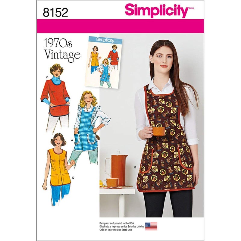 Simplicity Vintage Simplicity 8152 1970's Fashion Vintage Apron Sewing Pattern, XS-L - Image 3