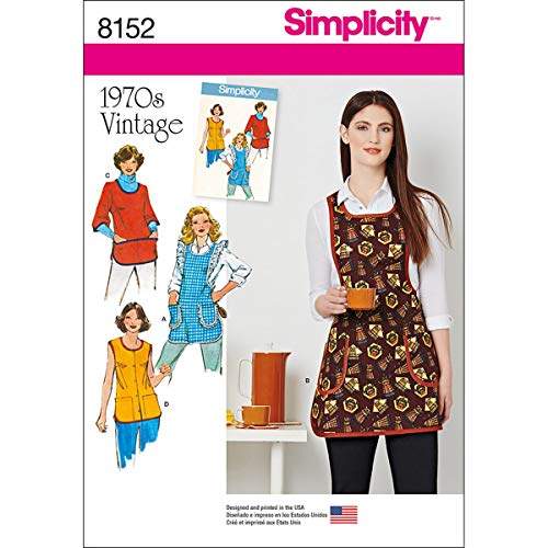 Simplicity Vintage Simplicity 8152 1970's Fashion Vintage Apron Sewing Pattern, XS-L - Image 1