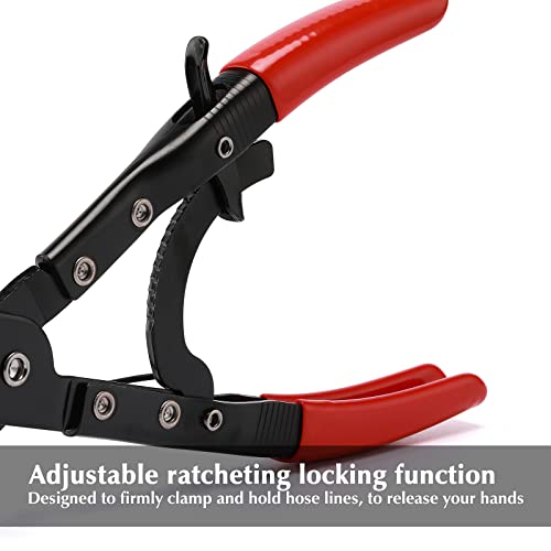 EMENTOL Automatic Locking Ratcheting Hose Pinch Off Plier Set, Includes 8-Inch, 10-Inch, and 12-Inch Sizes, 3 Pieces Crimping Pinch-Off Tool Set, For Pinch Off Coolant, Vacuum, Heater and Fuel System - Image 3