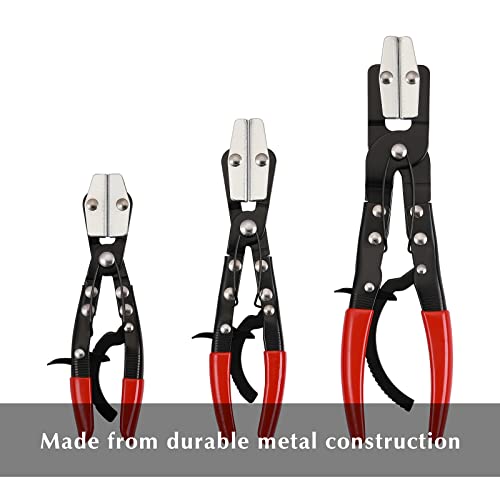 EMENTOL Automatic Locking Ratcheting Hose Pinch Off Plier Set, Includes 8-Inch, 10-Inch, and 12-Inch Sizes, 3 Pieces Crimping Pinch-Off Tool Set, For Pinch Off Coolant, Vacuum, Heater and Fuel System - Image 4