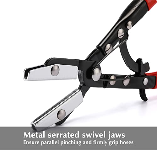 EMENTOL Automatic Locking Ratcheting Hose Pinch Off Plier Set, Includes 8-Inch, 10-Inch, and 12-Inch Sizes, 3 Pieces Crimping Pinch-Off Tool Set, For Pinch Off Coolant, Vacuum, Heater and Fuel System - Image 2