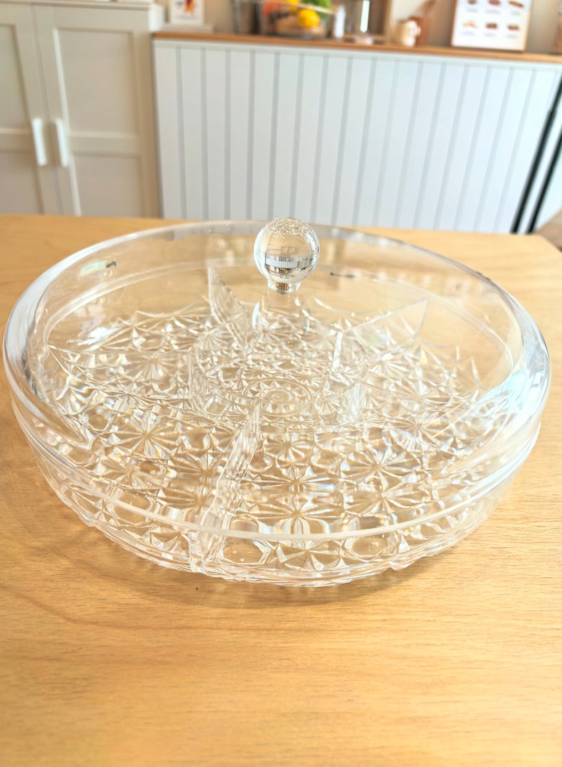 Laseta Around Acrylic Serving Tray with Lid ，S SIZE  - Image 1